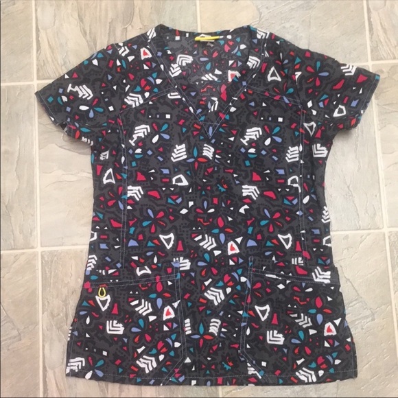 TWO Printed Scrub Tops - Picture 2 of 3
